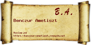 Benczur Ametiszt névjegykártya